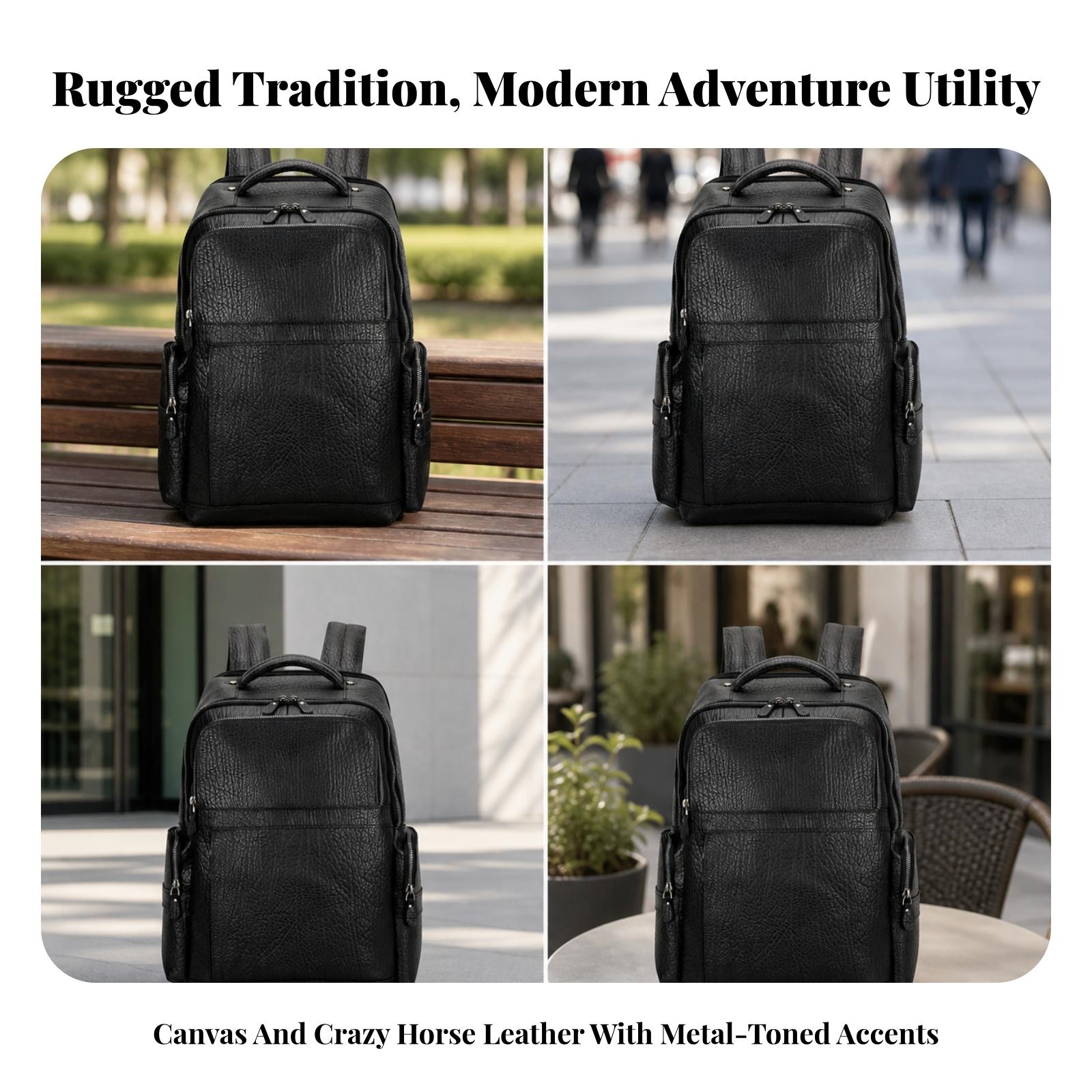 Leather Work Rucksack - 소가죽 여행용 배낭 (35리터 용량) -