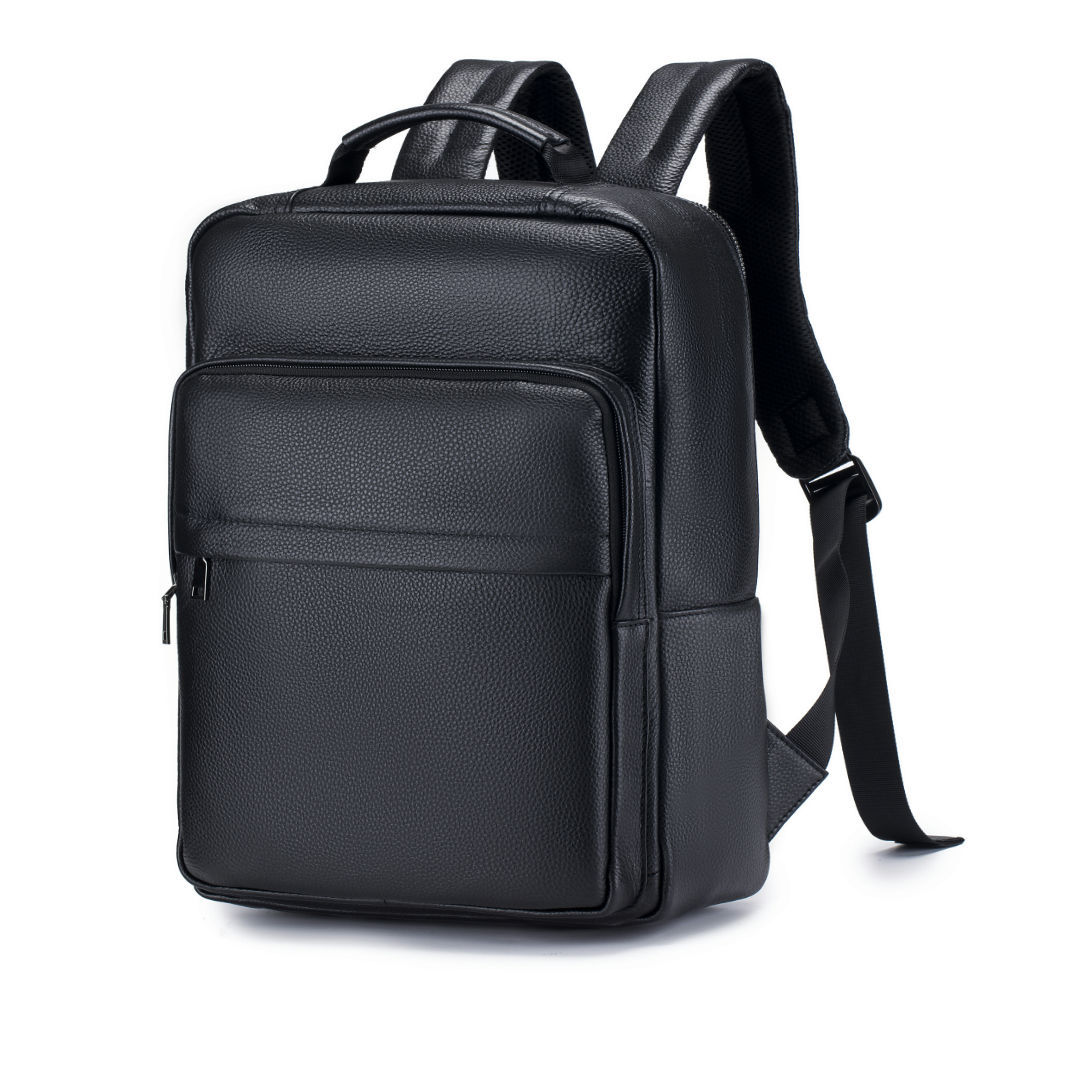Leather Work Rucksack - 남성용 정품 가죽 여행 백팩 블랙