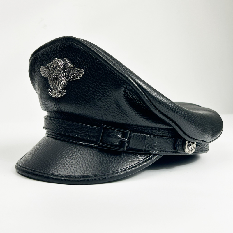 Leather Work Hat - 2025 남성용 레트로 독일 군사 모자