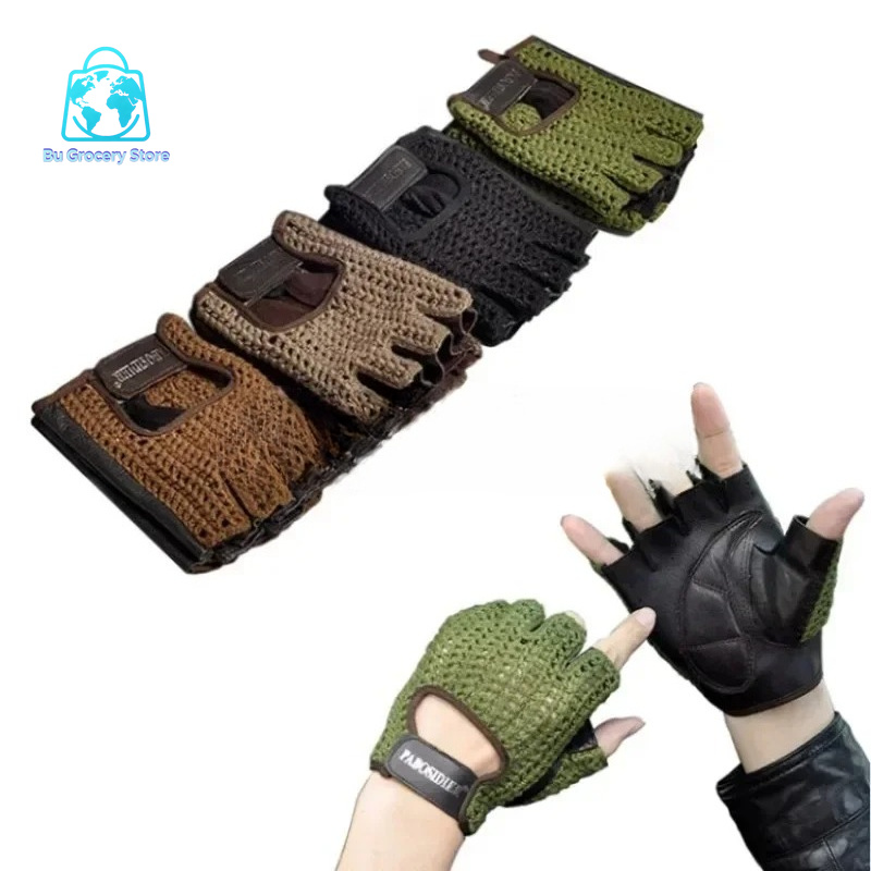 Leather Work For Car - 가죽 메쉬 핑거리스 장갑 모토크로스 피쉬넷