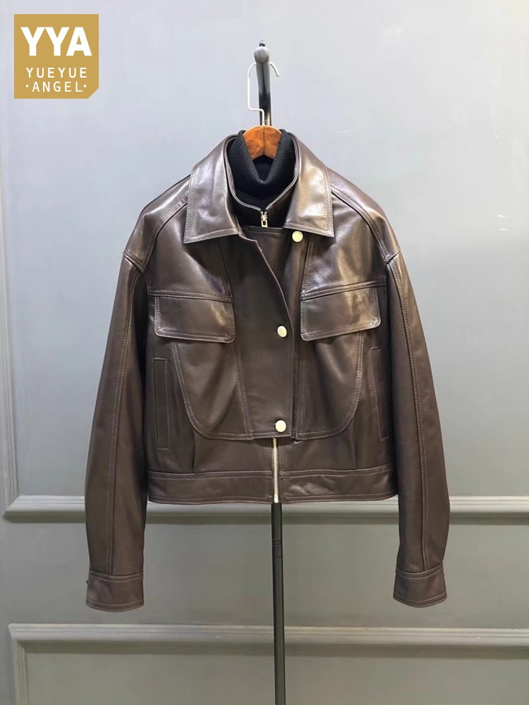 Leather Work Jacket Women'S - 디자이너 여성 더블 칼라 워크 재킷