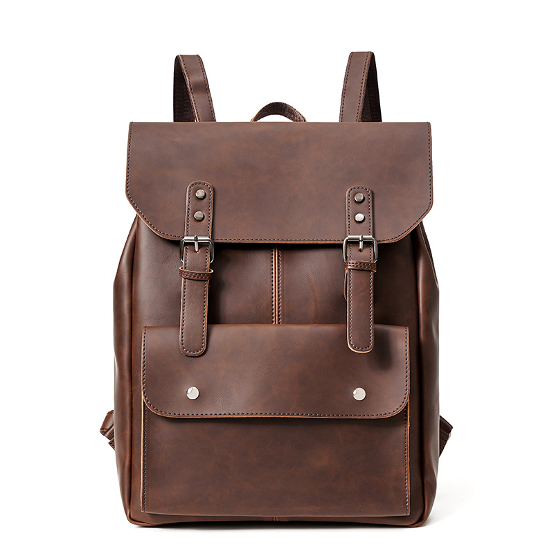 GOYN 빈티지 남성용 가죽 배낭 Bookbag 14  - Leather Work Rucksack 리뷰 및 가격