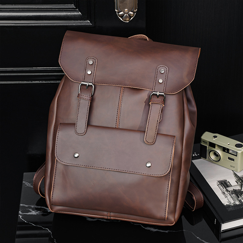 GOYN 빈티지 남성용 가죽 배낭 Bookbag 14  - Leather Work Rucksack 리뷰 및 가격