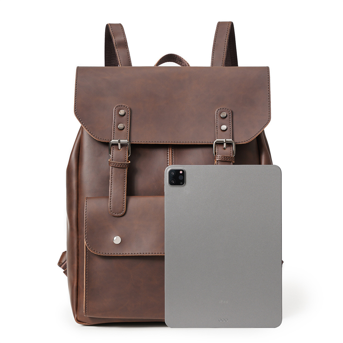 GOYN 빈티지 남성용 가죽 배낭 Bookbag 14  - Leather Work Rucksack 리뷰 및 가격