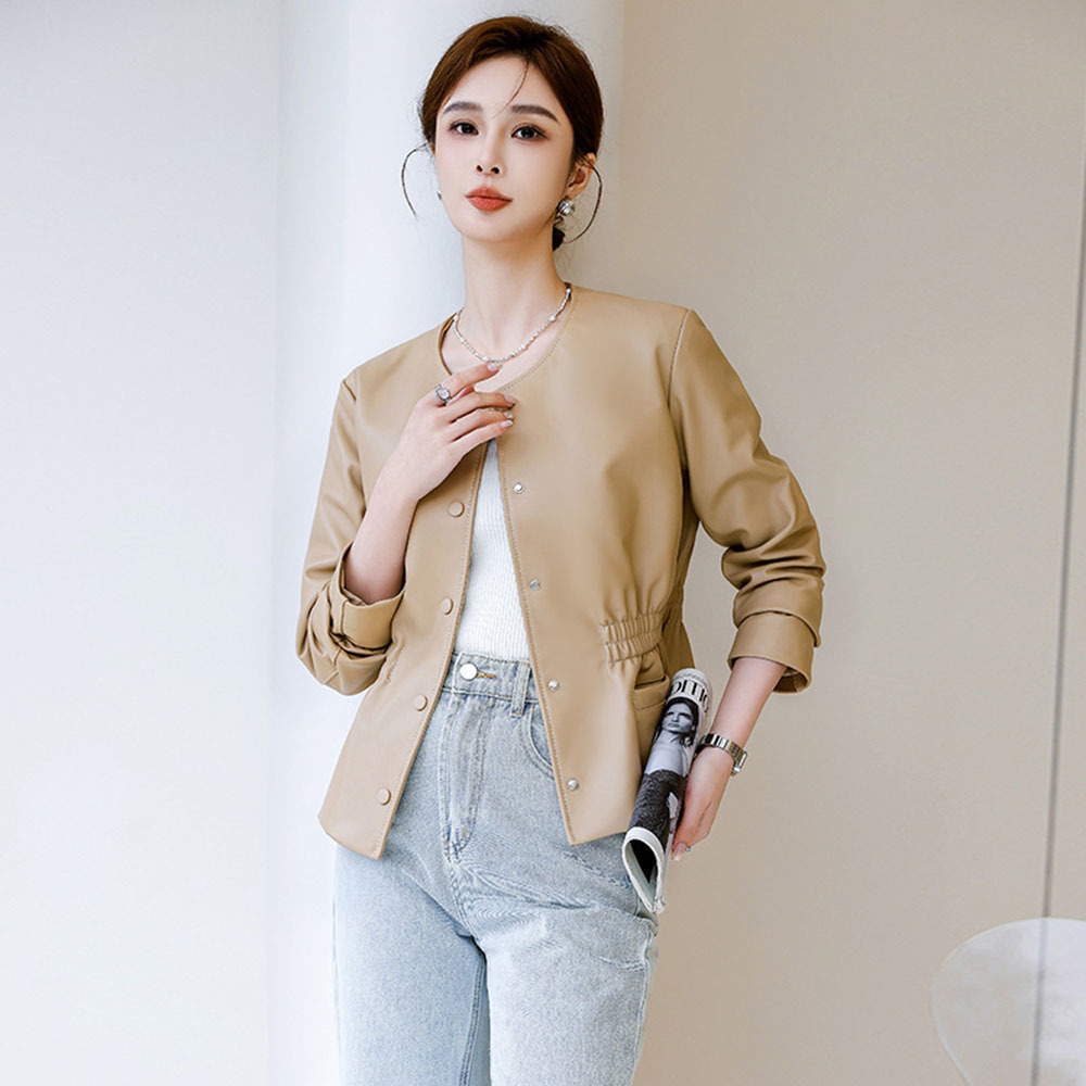 여성용 인조 가죽 재킷, 용수철 가을 의류, PU 가죽 - Leather Work Jacket Women'S 리뷰 및 가격