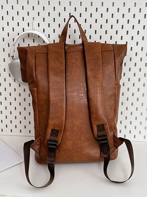 유럽풍 아메리칸 빈티지 롤탑 백팩 PU 가죽 다중 수납 - Leather Work Rucksack 리뷰 및 가격