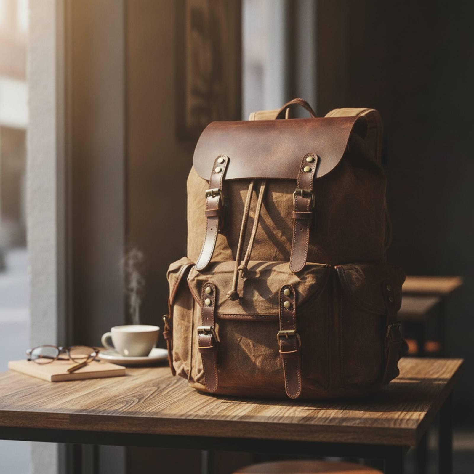 캔버스 여행용 가방 내구성 있는 왁스 캔버스 백팩 가죽 - Leather Work Rucksack 리뷰 및 가격