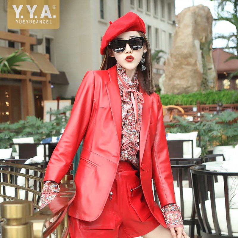 가을 우아한 여성 부드러운 양가죽 정품 가죽 정장 재킷 - Leather Work Jacket Women'S 리뷰 및 가격