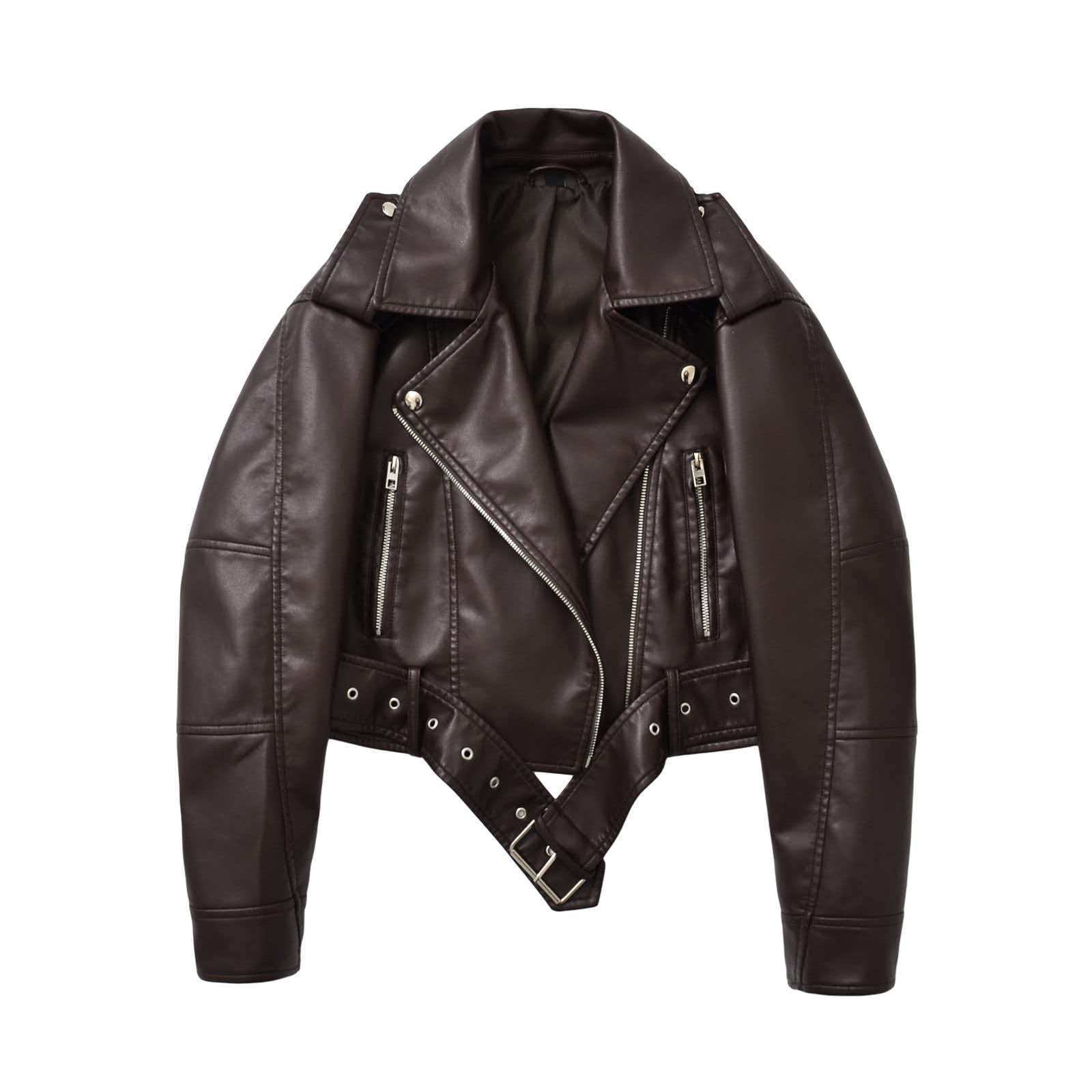 여성 코트 인조 가죽 재킷 턴다운 칼라 PU 코트 워크 - Leather Work Jacket Women'S 리뷰 및 가격