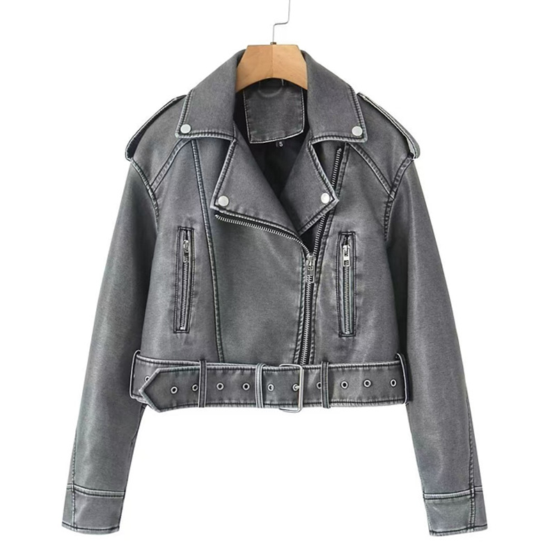 여성 코트 인조 가죽 재킷 턴다운 칼라 PU 코트 워크 - Leather Work Jacket Women'S 리뷰 및 가격