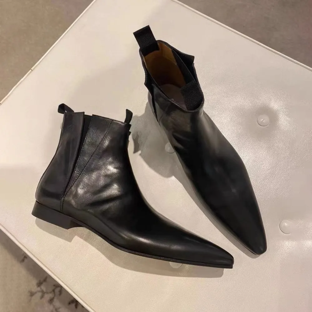 럭셔리 여성용 짧은 부츠 가을/겨울 정품 가죽 뾰족한  - Leather Work Dress 리뷰 및 가격