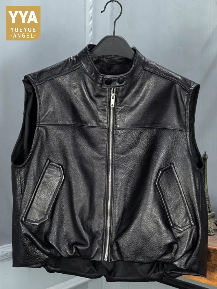 가을 패션 천연 양가죽 여성 조끼 스탠드 칼라 루즈핏  - Leather Work Jacket Women'S 리뷰 및 가격