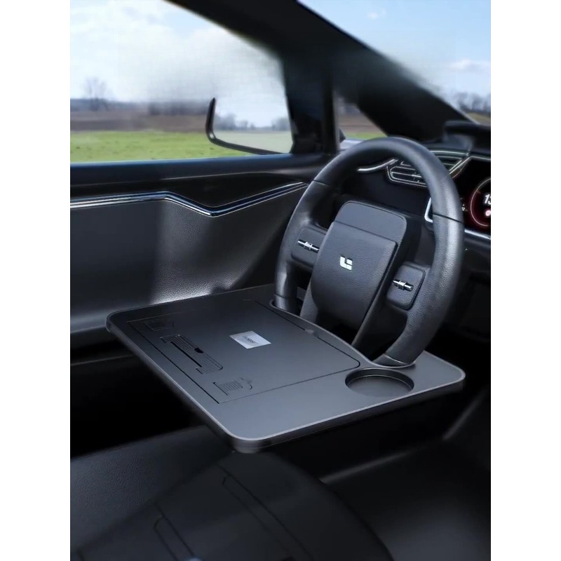 자동차 핸들용 노트북 데스크, 휴대용 접이식 조절 가능 - Leather Work For Car 리뷰 및 가격