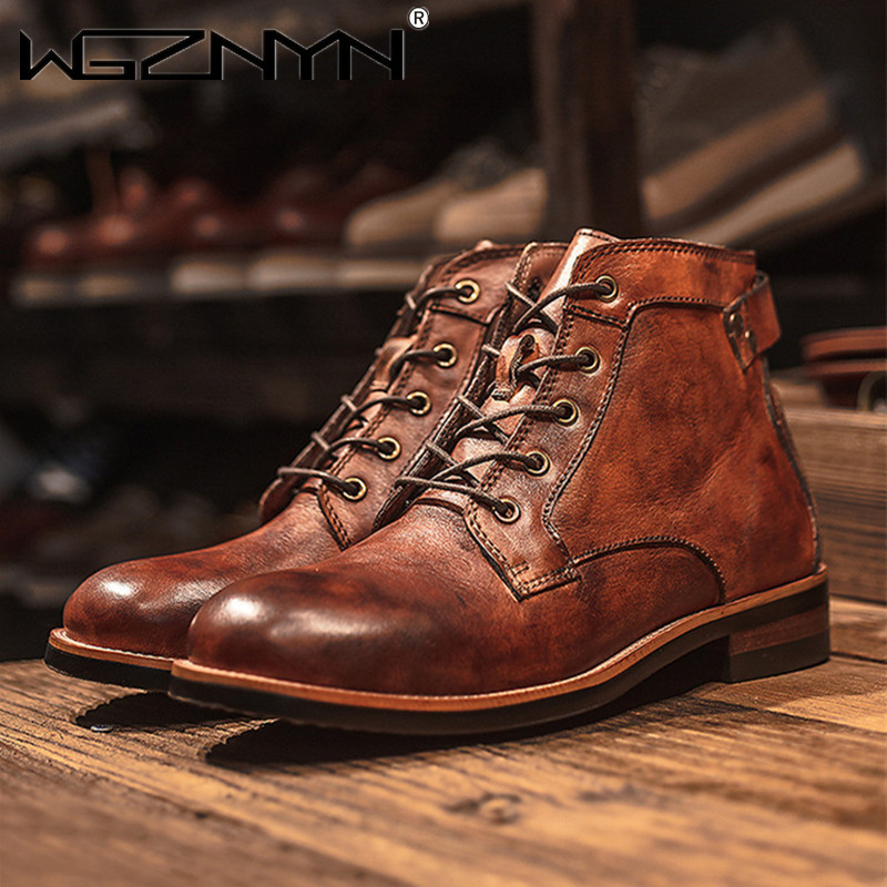 럭셔리 레트로 높은 남성 가죽 신발 드레스 비즈니스 작 - Leather Work Dress 리뷰 및 가격