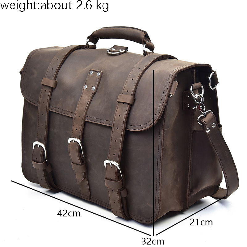 두꺼운 미친 말 가죽 노트북 배낭, 대용량 정품 가죽  - Leather Work Rucksack 리뷰 및 가격